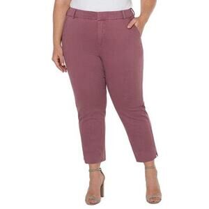 LIVERPOOL Kelsey Trousers Size 20W Victorian Mauve NWT Plus Curvy Cotton Stretch